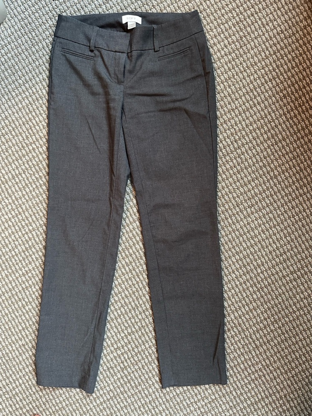 LOFT Low Rise Charcoal Slim Dress Pants 00P